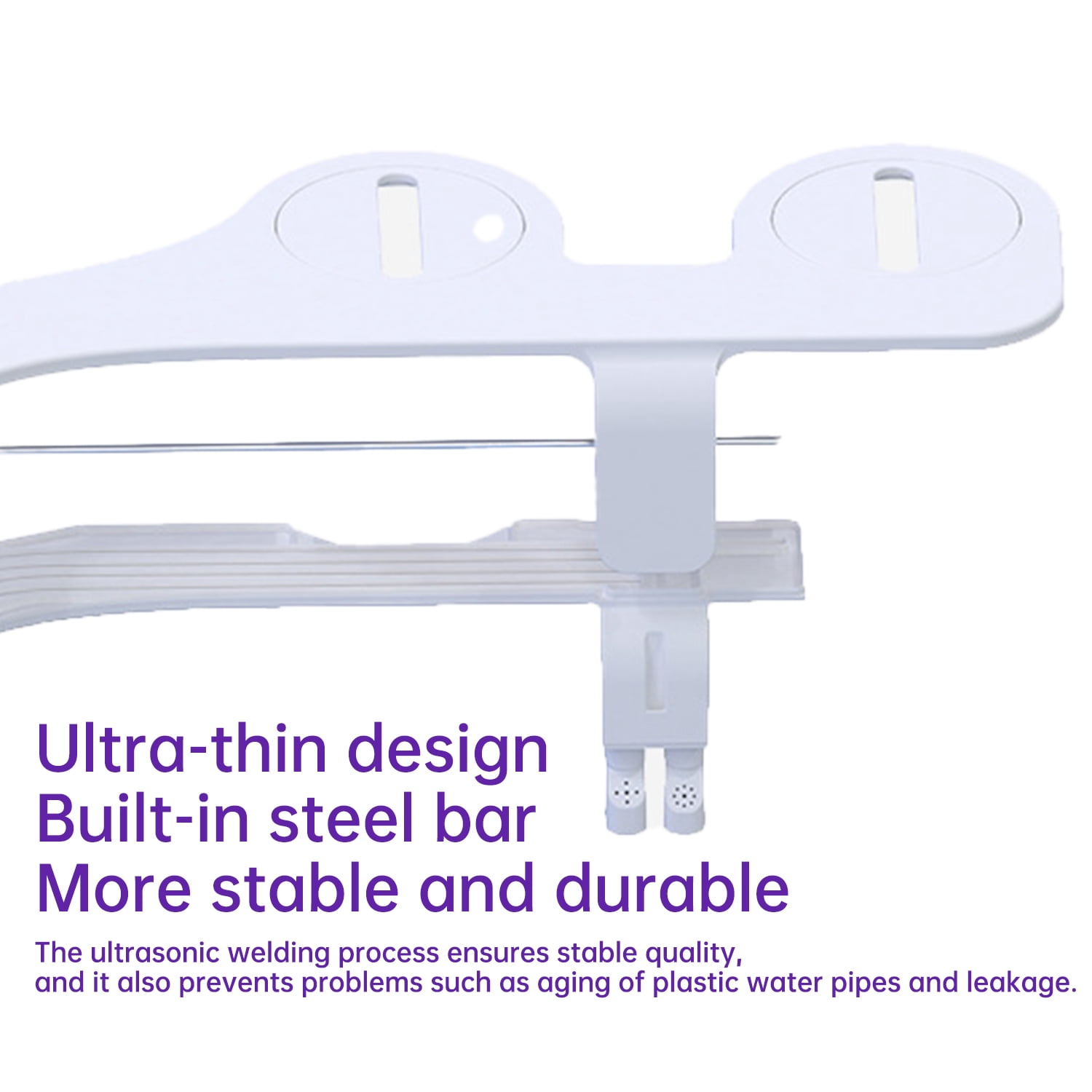 JUNLIN Ultra-Slim Bidet Attachment for Toilet，Adjustable Fresh Water Pressure Dual Nozzle (Frontal & Rear Wash) ，Non-Electric Bidet