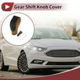 thumbnail image 2 of Cubierta de pomo de cambio antideslizante para automóvil, protector de manija de cambio para Ford Fusion 13-16, cuero sintético marrón y negro, 2 of 6