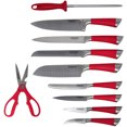 thumbnail image 4 of Cuisinart 11 Piece Stainless Steel Kitchen Knife Set with Wooden Block, Red, 4 of 7