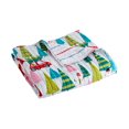 thumbnail image 1 of Merry & Bright de Levtex Home - Manta acolchada Holly Jolly - 50 x 60 pulgadas - Árbol de Navidad - Rojo, verde, verde azulado, rosa, reversible - Poliéster, 1 of 4