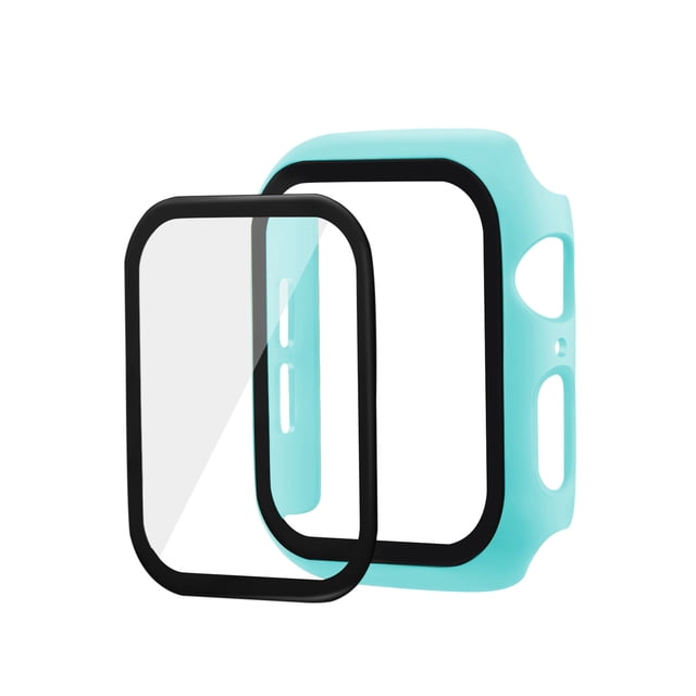 YSTINNG 2 Pack Hard PC Case with Tempered Glass Screen Protector for Apple Watch Series 8/7 Ultra-Thin Scratch Resistant A311-001