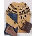 thumbnail image 4 of Cogild Cardigan Sweaters for Women Heart Pattern Knit, Crew Neck Long Sleeve, 4 of 11