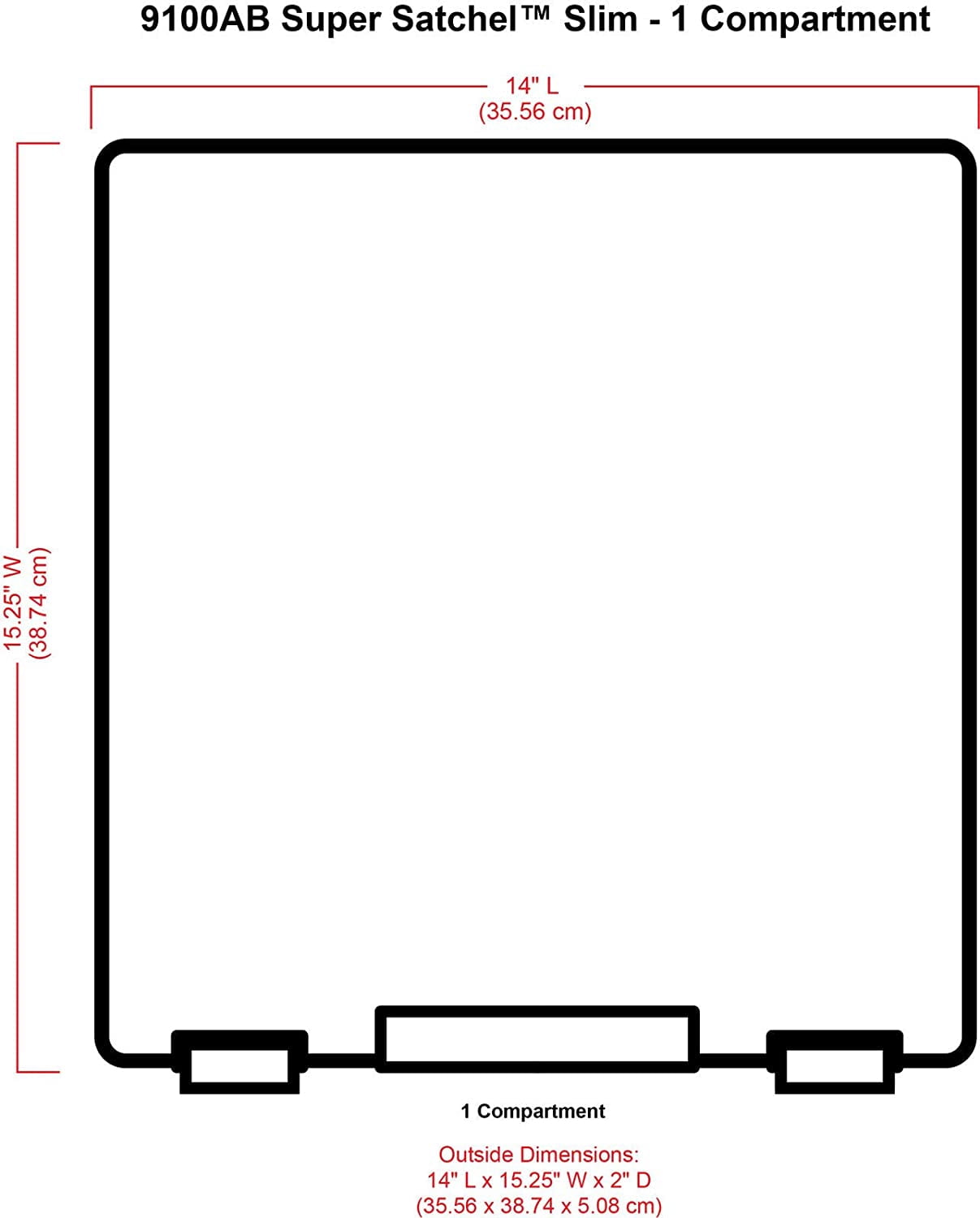 MHSIOAP-9100AB Super Satchel Slim 1 Open Compartment, Art & Craft Organizer, [1] Plastic Storage Case, Clear