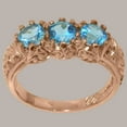 thumbnail image 2 of LBG British Made 18k Rose Gold Real Genuine Blue Topaz Womens Promise Ring - 33 size options - Size 5.75, 2 of 7