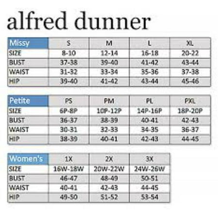 Alfred Dunner Women's Pants Size Chart