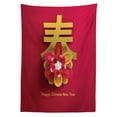 thumbnail image 3 of Ambesonne Chinese New Year Tablecloth Rectangular Table Cover, Lunar Flower, 60"x84", Earth Yellow Magenta, 3 of 4