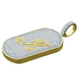 thumbnail image 2 of Mens 14K Gold Finish Baguette/Round Cut Simulated Diamond Initial Letters Alphabet " K " Pendent Charm 2'', 2 of 5