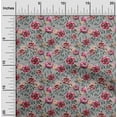thumbnail image 2 of oneOone Cotton Poplin Gray Fabric Florals Fabric For Sewing Printed Craft Fabric By The Yard 56 Inch Wide, 2 of 4