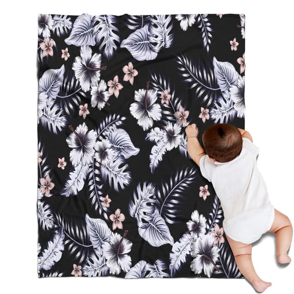 Pioneer Flower Floral Print Pattern Blanket,Comfortable Soft Lamb Wool Throw Blanket,All Season,Warm Lightweight Blankets for Sofa Bed Couch Living Room Chair,30"x40"