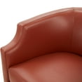 thumbnail image 6 of Comfort Pointe Caramel Top Grain Leather Swivel Glider Barrel Chair, 6 of 10