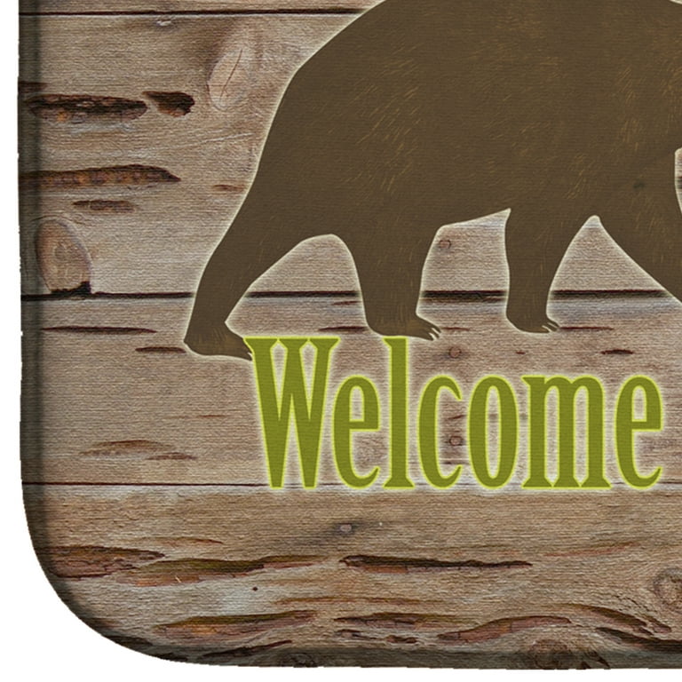 Caroline's Treasures 14 in. x 21 in. Welcome to the Cabin Dish Drying Mat  SB3081DDM - The Home Depot