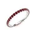 thumbnail image 3 of Ruby Brilliant-Cut Round 2 mm Minimilist Full Eternity Band Ring 925 Sterling Silver Gemstone Jewelry For Women Gift By KIRAN FINE JEWELS, 3 of 5