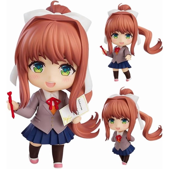 Doki Doki Literature Club! Yuri PVC Figure, Swappable Face & Accessories, Desktop Ornament