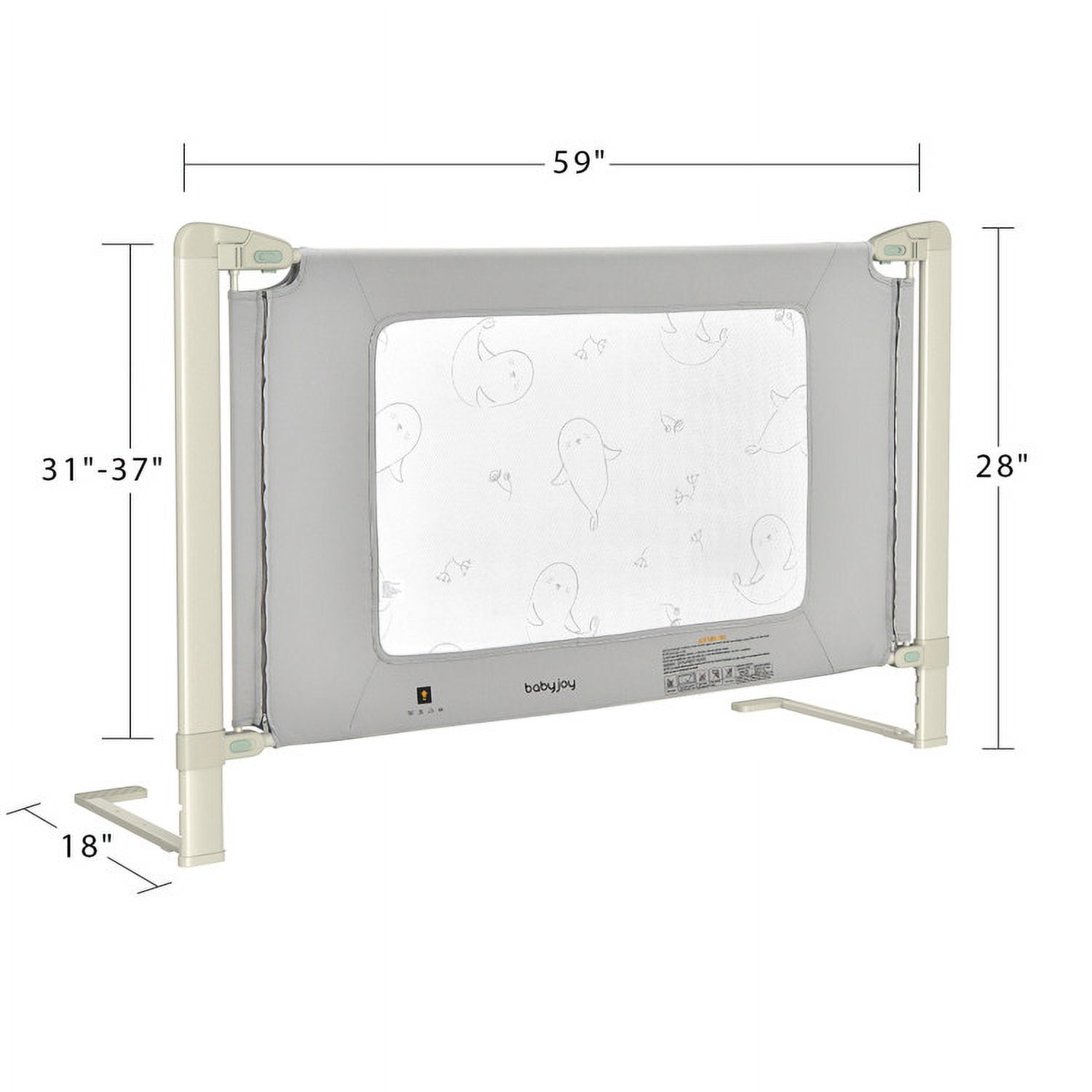 Spaco Bed Rail Guard for Toddlers Kid with Adjustable Height and Safety Lock-59 inch, Bed Rail for Queen, King, Twin, and Bunk Size Beds