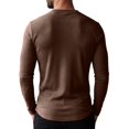 thumbnail image 4 of Lumtrix Men'S Long Sleeve Muscle T Shirts Casual V-Neck Slim Fit Longline Ribbed Knit Shirts Stretch Tee Shirts Brown M, 4 of 8