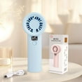 thumbnail image 4 of Fan USB Rechargeable Handheld Mini Fan, 3-Speed Portable Turbo Cooling Fan, ABS Lightweight Personal Desk Fan, Digital Battery Display, Quiet Travel Camping Makeup Chilling Tool, 4 of 6