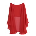 thumbnail image 6 of Eoperou Women Solid Color Chiffon Shawl Irregular Hem O-neck Sling Dress Gown Thin Pullover Shawl Fashion Accessories, 6 of 7