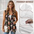 thumbnail image 6 of Uorisanigo Reindeer Snowman Christmas Womens Vest with Pockets Open Front Sleeveless Blazer Vest for Women V Neck Vests Top Elegant Outerwear Size 2XL, 6 of 7