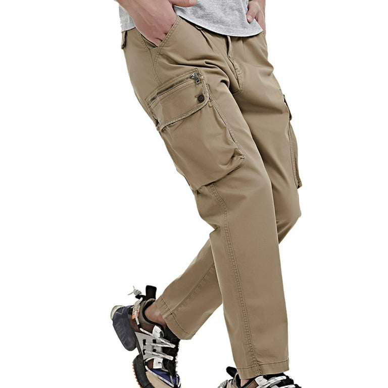 完璧主義 XFLWAM Mens Leg Straight Thin Pants Cargo Sports Work Cheerleading