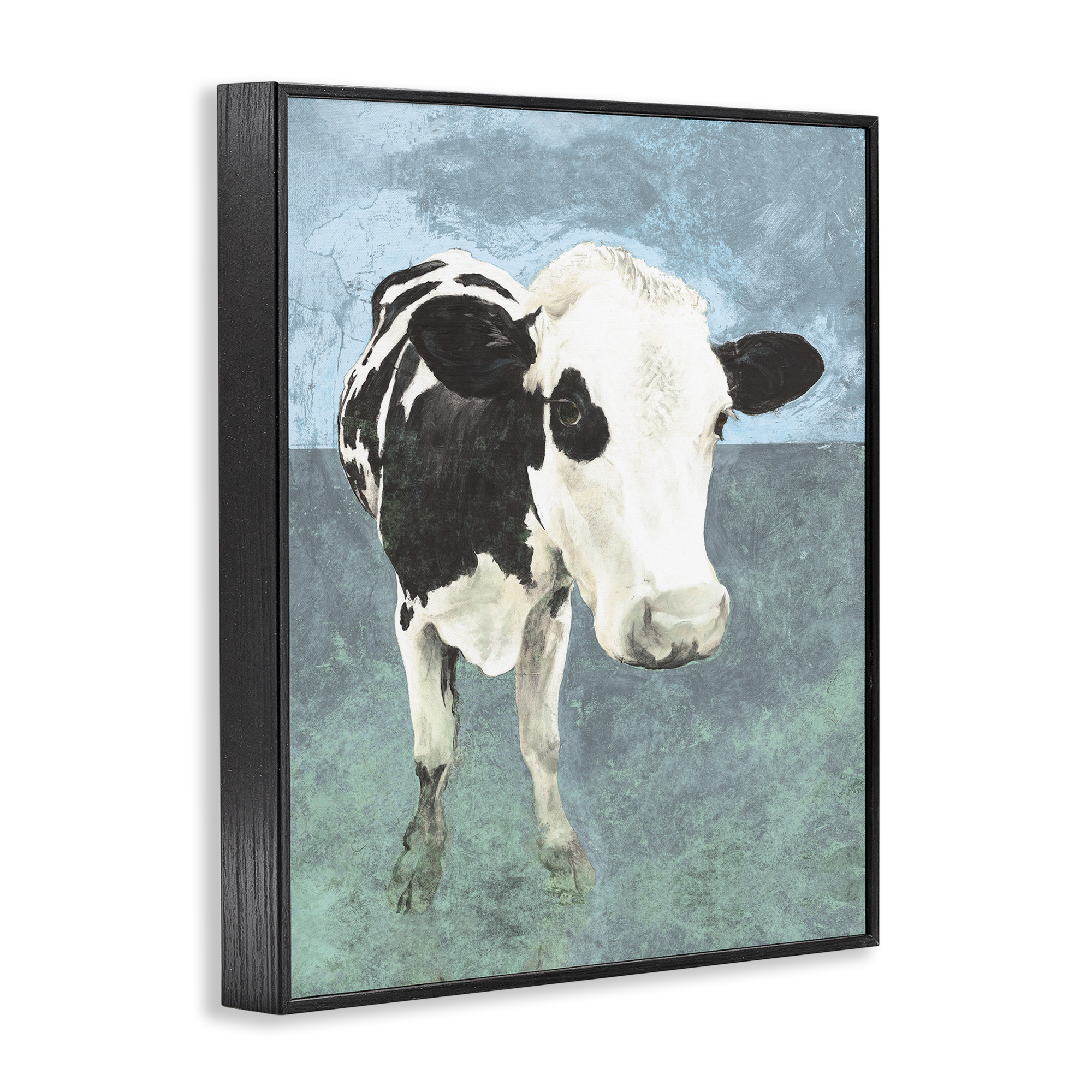 Stupell Industries Simple Farmhouse Cow Animals & Insects Painting Black Framed Art Print Wall Art, 24 x 30