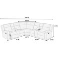 thumbnail image 7 of JERFIT 3-Piece Reclining Sectional Sofa with Cup Holders, Manual Motion Loveseat Set, Plush Corduroy Upholstery, Ash Grey, for Living Room, 7 of 7