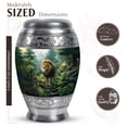 thumbnail image 2 of JAGASY Lion Urns for Human Ashes Keepsake for Women, Green Mini Urn for Ashes Adult Male, Forest & Rocky Landscape Decorative Urns for Couple, Small Funeral Cremation Urn for Mom & Dad, (3 Inch), 2 of 7