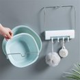 thumbnail image 4 of Folding Belt Washbasin Rack With 4 Hooks Basin Stand Wall Mounted Collapsible, 4 of 5