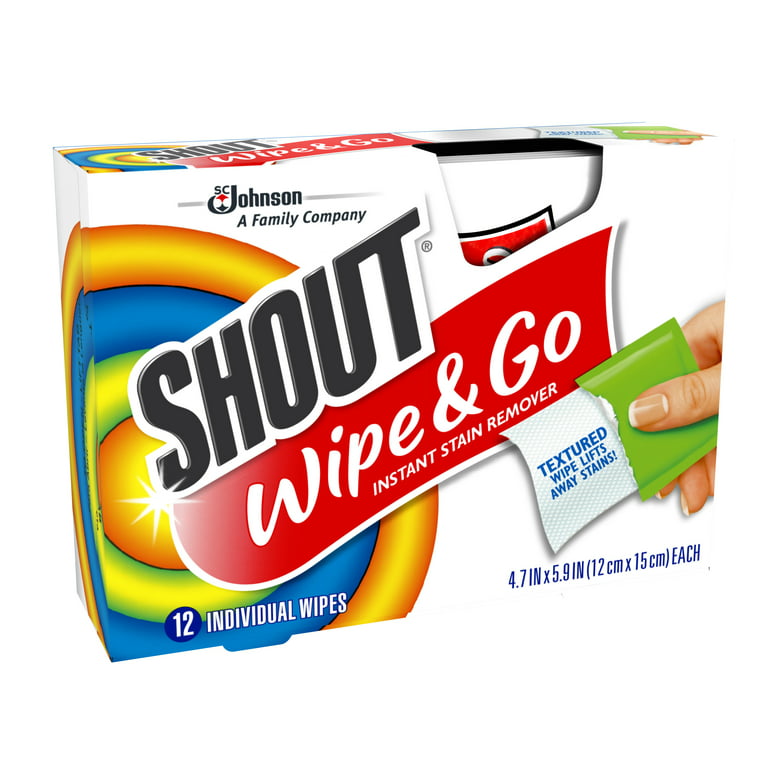 Shout Wipe & Go Instant Stain Remover Wipes Travel Size - 2 Pack -  S&Honlinestore