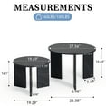 thumbnail image 2 of Round Nesting Coffee Tables Set of 2 for Living Room, Adjustable Height, HJhomeheart Mid Century Circle Side Tables for Bedroom Office Studio Apartment, 2 of 5
