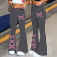thumbnail image 4 of Fmbrln Womens Yoga Pants Stretchy Workout Gym Pants Fashion Bow Print Casual Flare Leg Pants, 4 of 7