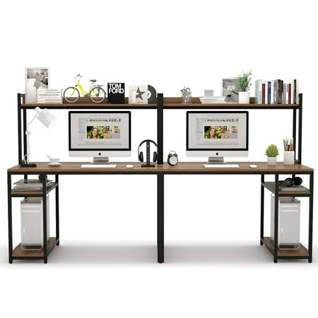 Tribesigns 94 5 Inches Computer Desk With Hutch Extra Long Two