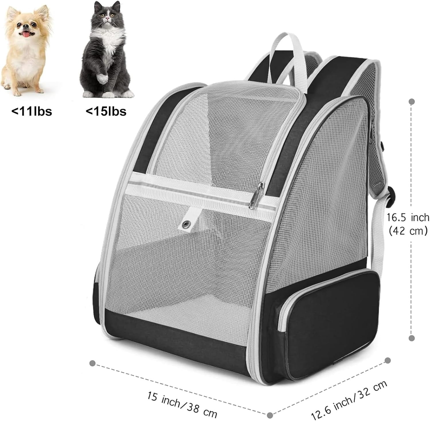 Expandable Pet Carrier Backpack for Cats & Small Dogs – Airline Approved, Breathable Mesh Design, Foldable Travel Bag for Hiking, Camping & Daily Use