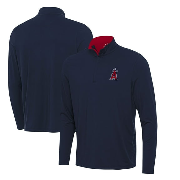 Men's Antigua Navy Los Angeles Angels Content Quarter-Zip Top