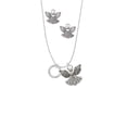 thumbnail image 2 of Delight Jewelry Silvertone Aunt Eternity Ring Silver tone Guardian Angel Charm Necklace and Stud Earrings, 2 of 4