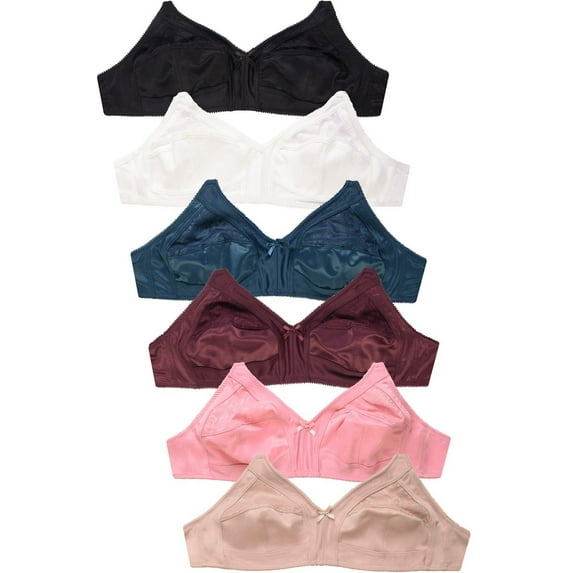 247 Frenzy Women's Essentials Sofra PACK OF 6 Full Coverage Wireless Unpadded Bras