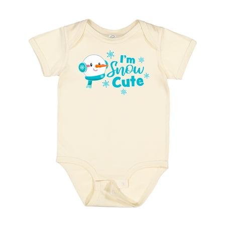 

Inktastic Im Snow Cute with Snowman and Snowflakes Christmas Gift Gift Baby Boy or Baby Girl Bodysuit