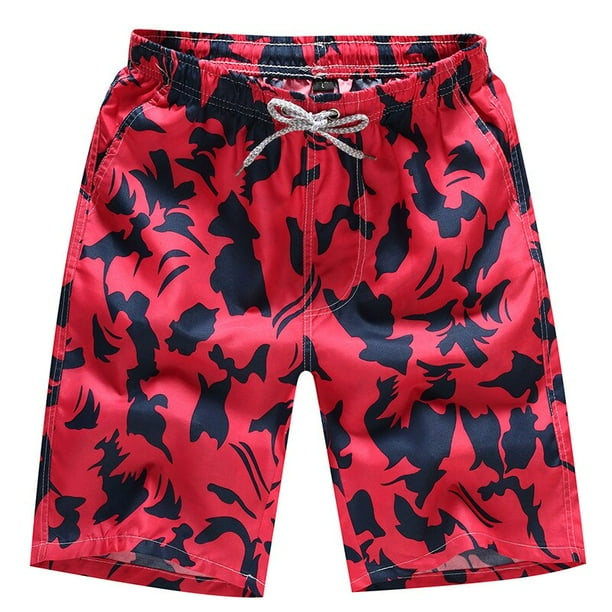 Pantalones cortos informales para hombre Shorts transpirables de secado rapido holgados con estampado Hawaiano a la moda para la playa novedad