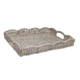 thumbnail image 4 of Bandeja para Servir, Cesta de Almacenamiento, Cesta para Frutas, Plato para Servir Tejido en Ratán Sintético con Asas, Apto para Cocina, Sala de Estar Gris, 4 of 9
