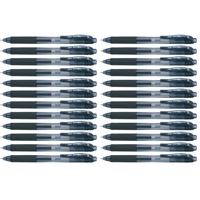 Bolígrafo Pentel Energel-x, gel líquido retráctil, 0,5 mm, color negro, 24 unidades