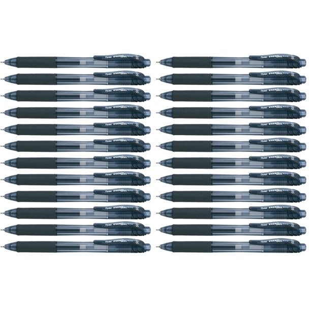Bolígrafo Pentel Energel-x, gel líquido retráctil, 0,5 mm, color negro, 24 unidades