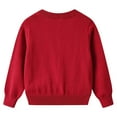 thumbnail image 4 of Zshosam Girls Long Sleeve Cardigan Kids Girls' Long Sleeve Knitted Cardigan Kids Button Closure Sweaters Cropped Cover Up Tops Size 1T 2T,(Red 1-2 Years), 4 of 4