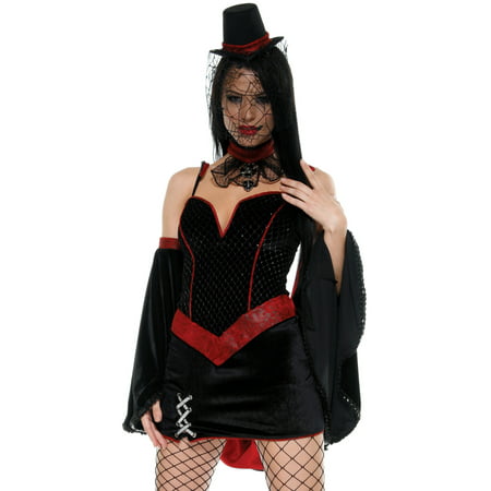 Gothic Glam Sexy Vampire Velvet Steam Punk Womens Halloween Costume Set