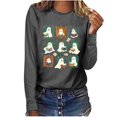 thumbnail image 7 of JOANKDMI Womens Funny Halloween Shirts Long Sleeve Cute Ghosts Reading Books Graphic Tees Casual Crewneck Pullover Fall Tops Season Holiday Book Lover Apparel, 7 of 7