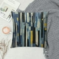 thumbnail image 2 of JEUXUS  Abstract Stripes Throw Pillow Cover, Geometric Multicolor Stripes and Teals Ink Texture Decorative Pillow Cases Square Cushion Cover for Home Sofa Couch, 2 of 5