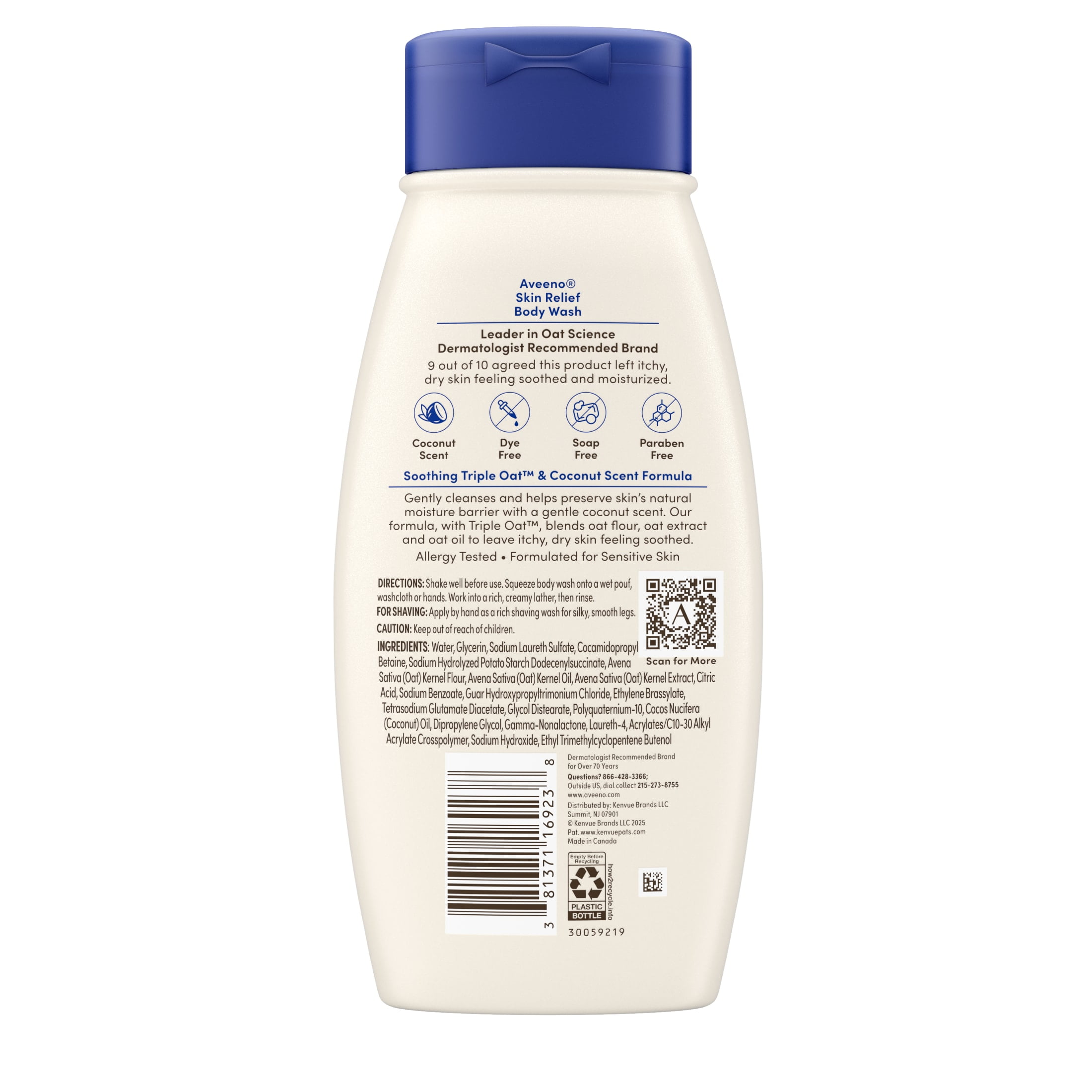 Aveeno Skin Relief Body Wash with Coconut Scent, 18 fl. oz