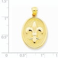 thumbnail image 2 of Beautiful 14k Fleur-De-Lis on Oval Disk Pendant, 2 of 2