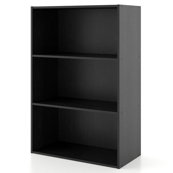 Furniture of America Brooks Stackable 3-Tier Wood Black Bookcase
