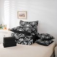 thumbnail image 6 of Homewish Spooky Halloween Skull 7pcs Queen Bedding,Baroque Damask Bedding Comforter Set Queen,Black White,Black Reversible, 6 of 8