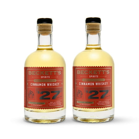 Beckett's '27 | CINNAMON WHISKEY | Non-Alcoholic Spirits for Cocktails & Mocktails | Distilled Botanicals | Gluten-Free NA Liquor | 375 ml Bottle (Pack of 2)