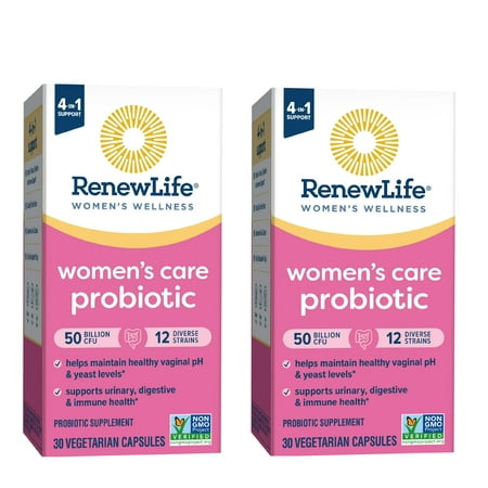 Renew- Life Women's Probiotic Supplement, 30 Vegetarian Capsules, 90 Billion CFU PACK OF 2